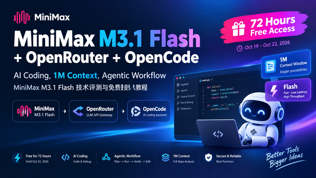 MiniMax M3.1 Flash with OpenRouter and OpenCode AI coding tools