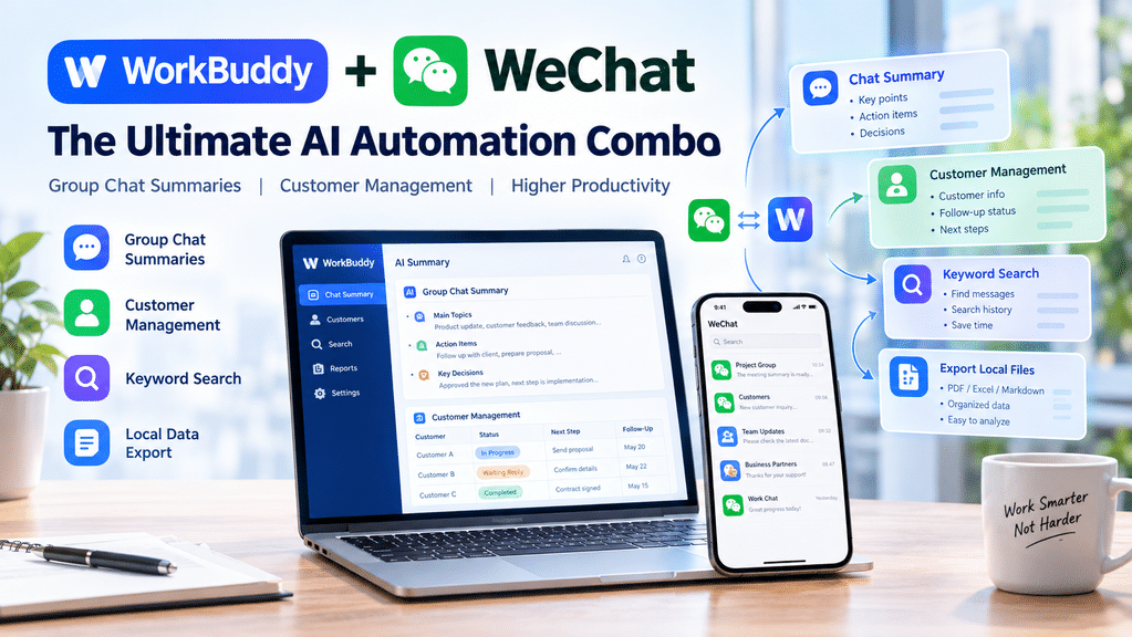 WorkBuddy and WeChat AI automation for group chat summaries and customer management